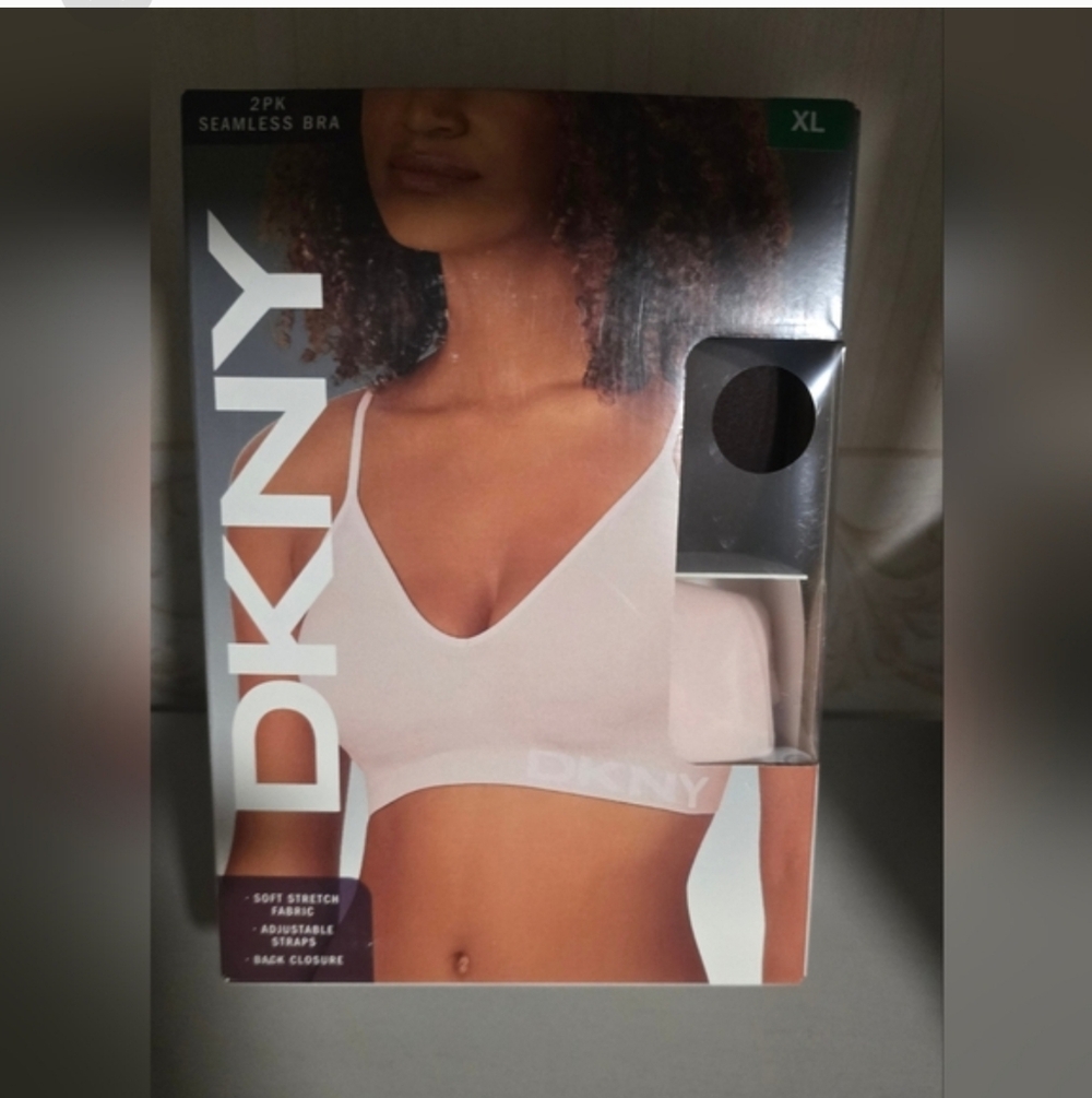DKNY 2-Pack Women's Seamless Bra, Soft Stretch, JavaPerl/Pink, New